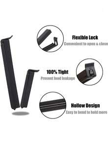 1/5/10pcs Reusable Plastic Food Clips, Suitable For Sealing Fruits, Vegetables, Dried Goods, Snacks, Seasonings, Etc. - O-Black - View 6