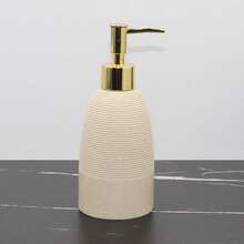 Bộ phụ kiện phòng tắm, Bộ tủ lavabo họa tiết đá sa thạch, Bình đựng xà phòng cầm tay, Cốc đựng xà phòng, Khay đựng xà phòng, Khay đựng bàn chải đánh răng - màu cát - Xem 11