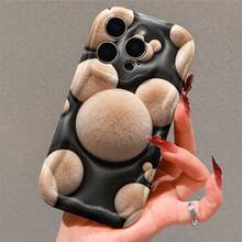 Disney Official Mickey Mouse Cartoon Phone Case, Dark Black Irregular Wavy Curved Edge Soft Protective Cover, Fluffy Plush Mickey Ear Round Dot All-Over Decorative Pattern Anti-Drop Anti-Scratch Phone Shell For IPhone 17, 16, 15, 14, 13, 12, And 11 Pro Models. A Fun Gift For Family, Friends, Birthdays, Holidays, And Special Occasions. - 白色 - 查看 4