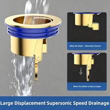 Deodorizzatore per scarico doccia, filtro per scarico in rame, dispositivo anti-odore e anti-insetti, nucleo autosigilante elastico, accessorio da bagno, tappo per scarico con deodorizzazione profonda, L4BQ - Oro - Visualizzare 7