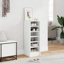 Armoire à chaussures Blanc 31,5x35x90 cm Bois d'ingénierie - Blanc - Voir 1