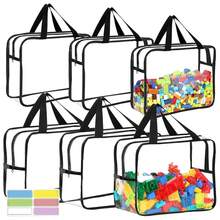 1-3 piezas de bolsa de almacenamiento de juguetes de PVC transparente, bolsa de almacenamiento de rompecabezas de playa, impermeable para viajes con cierre de cremallera, bolsa para lavar y enjuagar. - 1 pieza - Ver 3