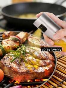 1pc Olive Oil Sprayer, Cooking Oil Bottle, Vinegar Bottle, Air Fryer Oil Sprayer, Suitable For Restaurant, Kitchen Cooking, Frying, Salad, Baking, Grilling, Durable, Easy To Clean, Sturdy, Kitchen Gadget - Transparent - View 9