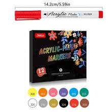 1/12/24色丙烯颜料马克笔，细头和斜头，高遮盖力，防水耐光，适用于岩石彩绘、3D打印、鸡蛋、木材、玻璃、陶瓷、DIY工艺品等。 - 筆 - 查看 11