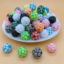 10 Stück 16mm Sonnenblumen Harzperlen, gerade Lochform rund, geeignet für DIY Handyanhänger, Schlüsselanhänger, Perlenbestückte Stifte und andere Schmuckzubehör - Farben mischen - Übersicht 8