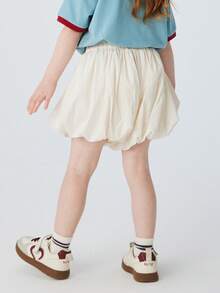mini bala 女婴短裤 2026夏季纯棉透气花朵裙裤可爱甜美时尚裙裤幼儿日常户外玩耍 - 象牙白 - 查看 3