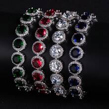 1pc 17.5cm+2.5cm Women's Fashion Bracelet, Jewelry, Minimalist | Elegant, Detachable Extension Clasp, Adjustable Length, Inlaid Colorful Zirconia, Hypoallergenic, Suitable For Women's Daily Wear | Festivals | Multiple Occasions, Great Gift For Girlfriend Or Best Friend - Bracelet - View 2