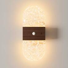 Crystal Motion Sensor Wall Light LED Magnetic Wall Light 1200mAh Battery Powered Night Light Easy Installation Adjustable Color Temperature And Brightness Suitable For Hallway Bathroom Bedroom Stairs Home Decor Living Room Decor - Hills Are Multicolored - View 4