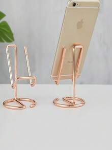 1 chiếc giá đỡ điện thoại bằng kim loại màu bạc dễ thương, phụ kiện để bàn tương thích với mọi loại điện thoại. - Nhiều màu - Xem 4