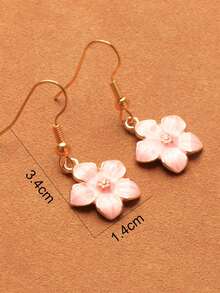 1对粉色樱花耳环，适合日常佩戴 - 粉色 - 查看 3