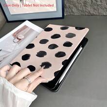 1PC Pink With Black Brushstroke Dots Print Tablet Case With Pen Holder,Compatible With IPad 10.9/10.2/ Air 5th Gen/Pro11/10th/9.7/Air 2/ (7th Gen)/ (8th Gen)/ Air 4/5/ Pro 11/ 10th Generation 10.9-Inch 2022 Smart Case/ Air 13(M3 2025)/ Air 11(M3 2025)/ Air 11(M3 2025)/ 11(A16 2025),Compatible With Oppo Pad,Compatible With Huawei Matepad,Compatible With Vivo Pad,Compatible With Honor Pad,Compatible With Lenovo Xiaoxin Pad - Multicolor - View 9