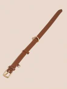 Collar Pet Supplies Suitable For Small, Medium, And Large Dogs Faux Leather - Brown - View 2