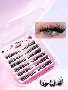 Rikuaild 48/72/84 Pcs Self-Adhesive Eyelash Clusters, 10-16mm Mixed Length, No Glue Needed, No Makeup Removal, Quick Makeup, 3D Fluffy Cat Eye Design Lash Clusters, Self-Adhesive DIY Lashes, Pre-Glued Lash Clusters, Natural Curled D-Curl Lash Clusters, No Glue Or Makeup Removal Required, False Eyelashes, Lash Clusters, Individual Lashes, False Lashes - D - Xem 9