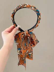 1pc Retro Pattern Long Ribbon Headband, Suitable For Women's Daily Wear, Tidy Messy Hair, Showcase Personal Style, Suitable For Braiding, Washing Face, Dating, Travel, Matching Outfits, Photography, Spring/Summer Hair Accessory, Mother's Day Gift Hairband - Multicolor - View 12