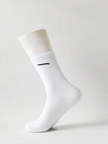3 Pairs Assorted Color Diagonal Stripe Print Sports Socks, Comfortable Breathable Medium Thickness, Unisex Fashion - Multicolor - View 11