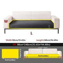 1pc Linen Textured Sofa Cover, Non-Slip Pet-Friendly Couch Protector, Breathable Washable Furniture Slipcover For Living Room - Multiple Styles - View 31