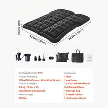 Car Inflatable Bed - Beflockung schwarz - Zobacz 11