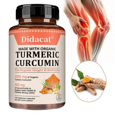 Bcuelov Turmeric Curcumin Capsules - With Ginger & Black Pepper - Support Immune, Heart Health, Easy To Swallow - 120 Capsules