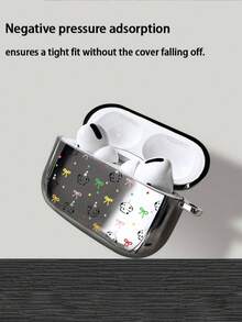 1 chiếc ốp tai nghe hình gấu bông tối giản, tương thích với Apple Pro 2, thế hệ thứ 4/3 mới, thế hệ thứ 1/2. Ốp bảo vệ mờ. - màu đen - Xem 4