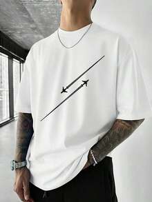 Simple Studio | Minimalist Printed Short Sleeve T-Shirt For Men | Suitable For Summer Wear | Comfortable And Breathable | Style - White - View 12