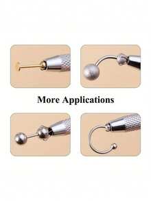 1/2 chiếc kẹp giữ hạt bi 4 càng, dụng cụ gắp, nhíp gắp hạt pha lê, dụng cụ gắp đồ trang sức xỏ khuyên - A - Xem 4