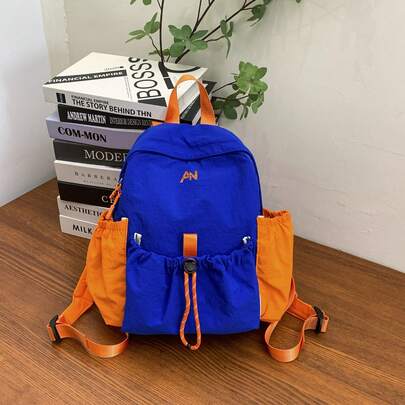 Ba lô dây rút phối màu tương phản, túi học sinh bằng nylon nhẹ hiệu Niche, túi đựng sách cỡ lớn tiện dụng cho cả nam và nữ, thích hợp cho du lịch.