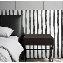 1 cuộn giấy dán tường đen dày, giấy dán tường kẻ sọc bóc sẵn, giấy dán tường vinyl tự dính màu ô liu/trắng hiện đại có thể tháo rời. - đen - Xem 4