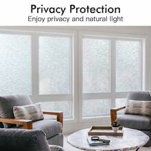 Window Privacy Film, Frosted Glass Film, Sun Blocking Static Cling For Bathroom & Office, Heat Control Anti Glare Removable, UV Rejection Non-Adhesive Covering For Home - 1PC - View 2