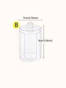 Hộp đựng tăm bông tròn hai lớp 2 trong 1, hộp đựng bông tẩy trang, hộp đựng trang sức và mỹ phẩm để bàn trong suốt. - trong suốt - Xem 15
