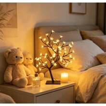 Premium Sakura LED Tree Lamp - Fairy Bonsai Light, USB Powered Warm White Desktop Decor Suitable For Bedroom And Home - 48-lED Cherry Blossom Warm White Tree Lamp With USB Switch - View 10