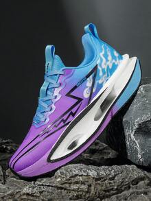 Zapatos para correr transpirables para hombres y mujeres - Diseño de corte bajo para estabilidad, suela exterior de EVA gruesa antideslizante y resistente al desgaste, parte superior de tela transpirable y cómoda, suela de goma duradera adecuada para carretera, sendero y entrenamiento físico - Cómodo todo el año, rango de tallas completo, unisex, zapatos deportivos y casuales, tela minimalista de moda, zapatos de entrenamiento cruzado para hombres, zapatos casuales diarios, zapatos para correr. - Morado - Ver 6