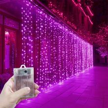 4-Color Landscape Lighting, Romantic Atmosphere Room Decor, Holiday String Lights, Battery-Powered Curtain Lights, Garden Lights, Holiday Lighting Decor, Wedding Party Decor String Lights, Birthday Party Decor, Fairy Wreath Decor, Outdoor Lights, Sparkling Bedroom Living Room Curtain Lights, Fairy String Lights, Patio String Lights, Camping Decor, Christmas Halloween Decorative Fairy Lights, Fairy Wreath Decor - Battery Box Curtain Light - View 18