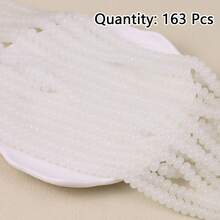 Khoảng 163 hạt cườm thủy tinh giả ngọc bích kích thước 5x8mm, hạt dẹt, hạt đệm, vật liệu làm trang sức thủ công DIY. - Hạt bàn tính - Xem 15