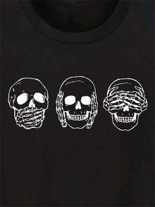 Impala Skull Print T-Shirt - 黑色 - 查看 7