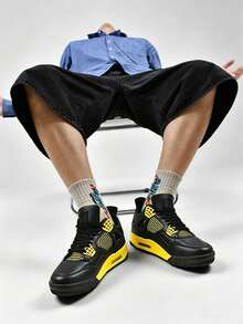 Men's Casual Thick-Soled Air-Cushioned Basketball Shoes, Breathable Versatile Sneakers, Sports Casual Air-Cushioned Basketball Shoes - 雷神 - 查看 4