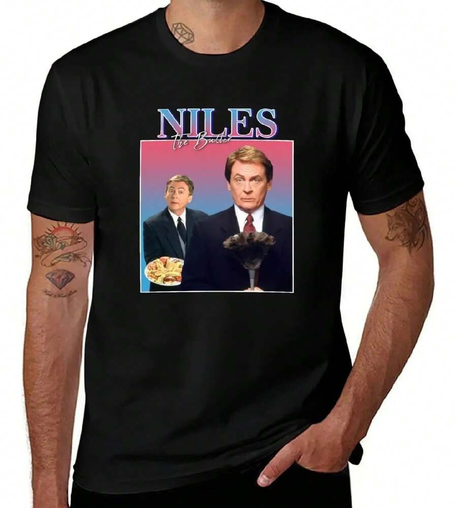 Niles Butler Vintage Retro Design T-Shirt - Black - View 1