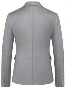 2pcs Men's Suit Set, Jacket + Trousers, Fashion Quality, Suitable For Weddings, Parties Or Formal Events - Grey - View 4