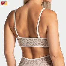 New Leopard Print Contrasting Color Trim Yoga Bra, Shockproof Sports Tank Top, Outdoor Back-Beautifying Fitness Underwear - Black - View 6