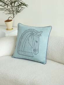 LCUHPCL American Luxury 3D Embroidered Horse Pillow Case With Rope Decoration, 1pc And 2pcs Home Decor Suitable For Living Room, Bedroom, Party And Various Environments - Multicolor Right - View 9