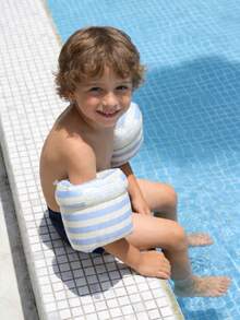 1pc Arm Float Swimming Pool Inflatable Arm Band, Vintage Pattern Favored For Summer Pool Party, Back To School, First Day Of School - Multicolor - View 4