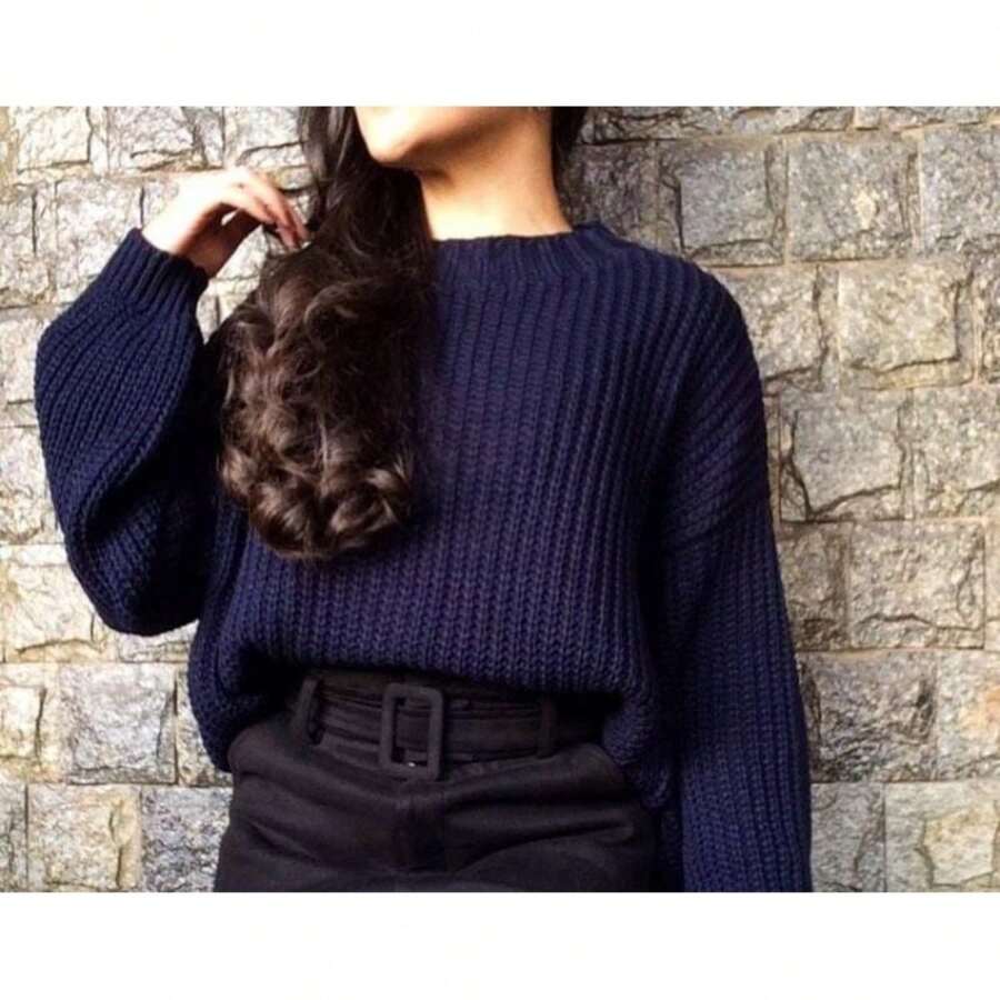 Women's Knitted Sweater - Azul Marino - Ver 1