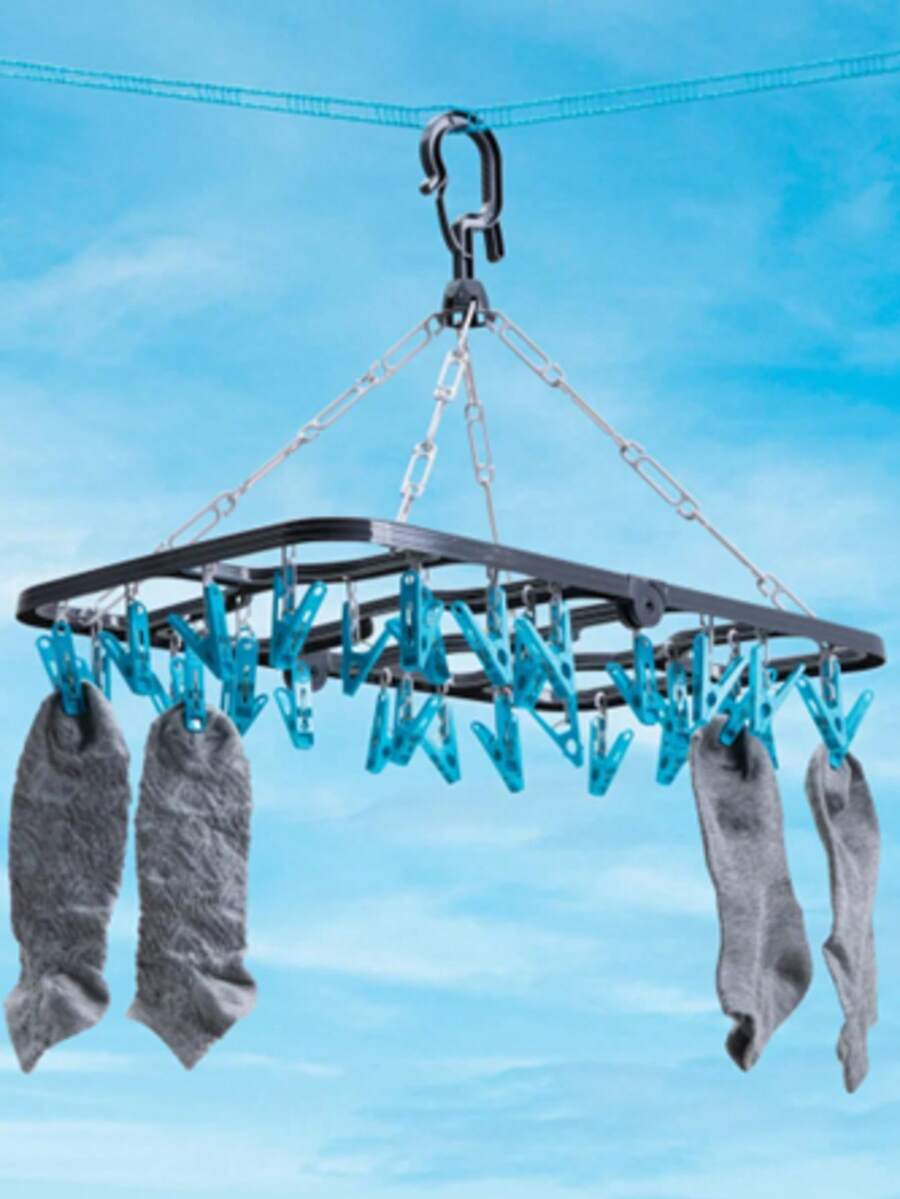 Tendedero Plegable - 32 Pinzas - Puedes Utilizarlo Para Prendas Delgadas Y Delicadas, Ropa Interior O Calcetines - Tiende Más Ropa En Un Menor Espacio – Soporta: 3 Kg Medidas 48 X 32 X 1.5 Cm – Betterware - B - Ver 1