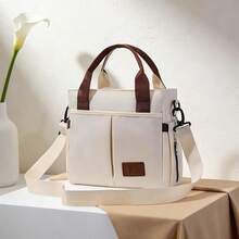 Bolsa de ombro multifuncional e moderna para fraldas, em tecido Oxford resistente à água, ideal para uso externo. - 2691 Bolsa para Mamãe - Ver 4