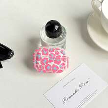 Simple Tetragonum Pink Blue Leopard Print Irregular Pattern Transparent Glossy Surface Earphones Cover Case For AirPods 1 2 3 4 Pro Pro2 Pro3 - Clear - View 6