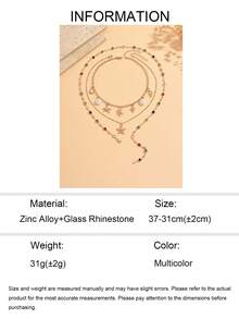 3pcs/Set Kalung Kristal Warna-warni, Kalung Liontin Makhluk Laut Mutiara Imitasi Berlapis-lapis, Dekorasi Serbaguna untuk Pemakaian Sehari-hari, Liburan, dan Fotografi. Panjang Rantai dan Warna Kristal Buatan Tangan Bervariasi Secara Acak. - MultiWarna - View 5