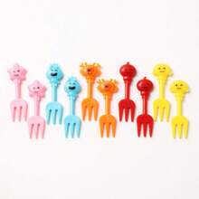 10pcs/Set Garpu Buah Manis Warna Acak, Tusuk Buah Dekorasi Meja yang Lucu, Cocok untuk Pesta, Halloween, Natal, Garpu Buah Mini (Warna Acak) - MultiWarna - View 9