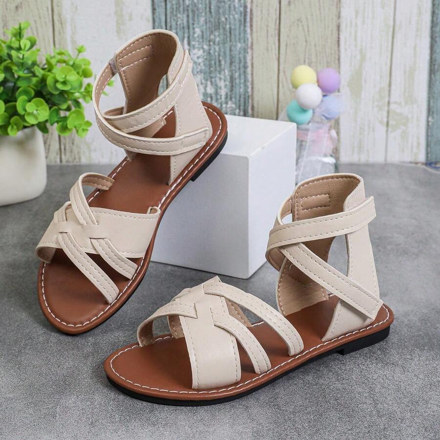 2026 Summer New Roman Style Comfortable Non-Abrasive Casual Flat Children Sandals, Versatile - White - View 1