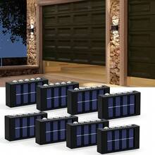 2/4/6/8 piezas Luces de pared solares de alta eficiencia, iluminación con sensor automático, luces LED rectangulares IP44 para exteriores, iluminación de paisaje para patio y pared exterior - 10 LED - Ver 15