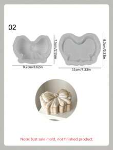 1 Set Bowknot Shaped Silicone Mold, DIY Creative Butterfly Jewelry Box Plaster Mold, Home Decor/Gift Figurine Epoxy Resin Casting Mold, Handcraft Making Mold, Art Decorative Plaster Mold - White - View 15