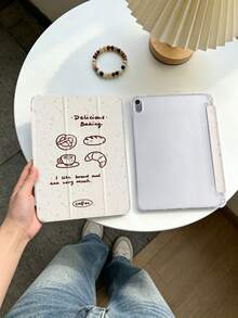 1 件装极简主义面包咖啡图案彩绘平板电脑保护套，兼容 iPad Mini 4/5/6/7、Air、9.7/10.2/10.5/Air 4/5、Pro 11 英寸（第十代）、Air 11 英寸（M3）2025、11 英寸（第十一代）2025、Air 8（M4）2026、Galaxy Tab A8 10.5 英寸 2022。包含笔槽、三折支架、TPU 软边保护、磁吸式睡眠/唤醒功能，设计简约/创意/趣味/个性化。 - 彩色 - 查看 5